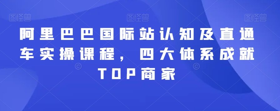 阿里巴巴国际站认知及直通车实操课程，四大体系成就TOP商家-小刘生财