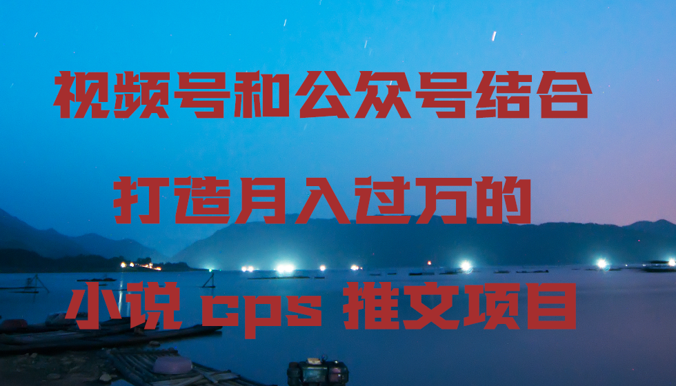 视频号和公众号结合打造月入过万的小说cps推文项目-小刘生财