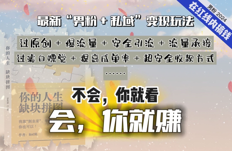 2024，“男粉+私域”还是最耐造、最赚、最轻松、最愉快的变现方式【揭秘】-小刘生财