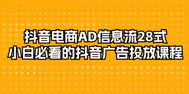 抖音电商-AD信息流 28式，小白必看的抖音广告投放课程-29节-小刘生财