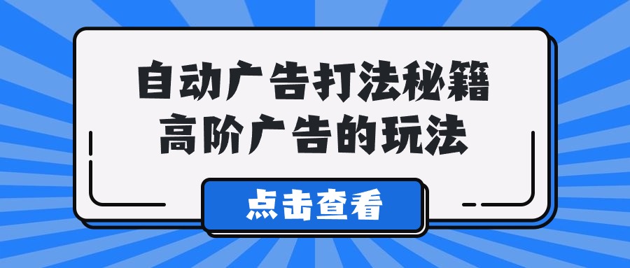 A lice自动广告打法秘籍，高阶广告的玩法-小刘生财