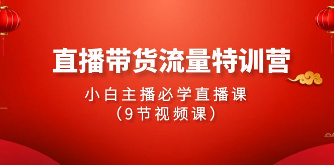 24年直播带货流量特训课，新手小白主播必学直播课（9节视频课）-小刘生财